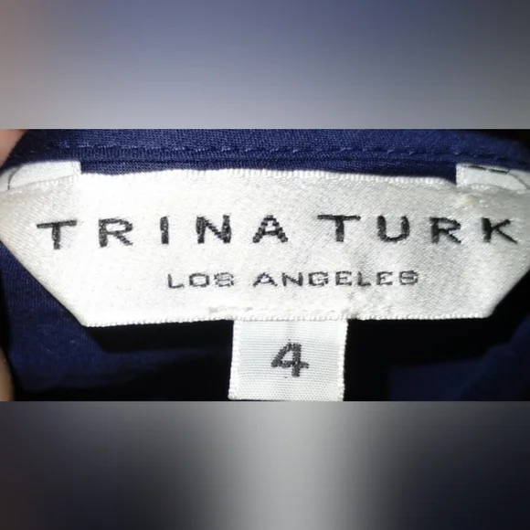 Trina Turk lined blue lace dress size 4, see through lace top - Picture 7 of 9